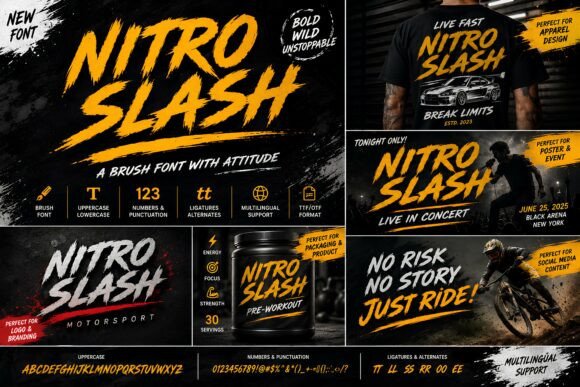 Nitro Slash: Inject Raw Energy into Your Typography