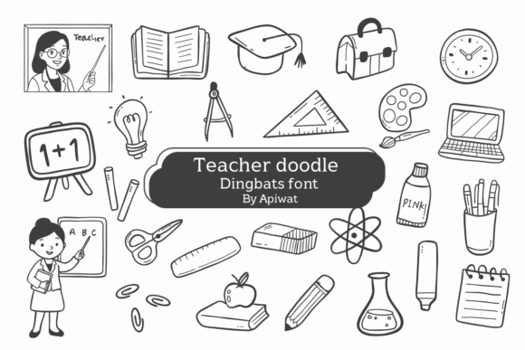 Teacher Doodle: The Playful Dingbats Font for Classroom Charm